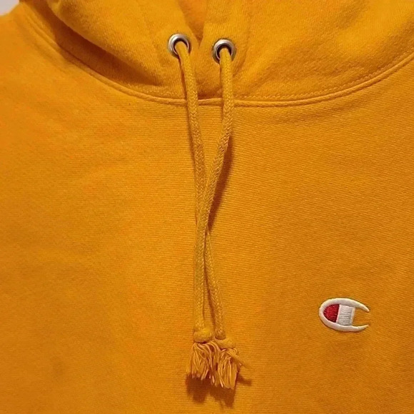Champion Reverse Weave Vintage Yellow Hoodie Size Small - Picture 8 of 9